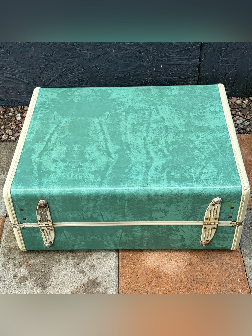 Vintage Samsonite Hardshell Suitcase 1950s Aqua/Teal/Turquoise VTG Retro Grandma - Picture 4 of 16
